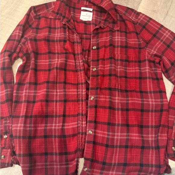 American Eagle Outfitters Tops - American Eagle Outfitters Red Plaid Shirt